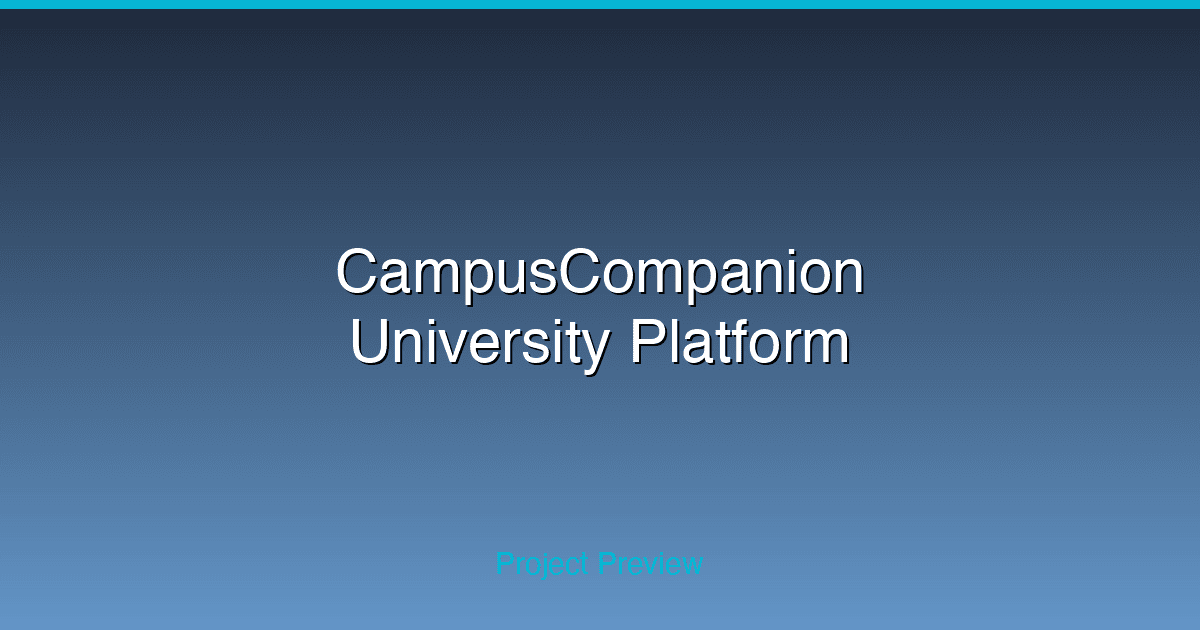 CampusCompanion: Full-Stack University Platform