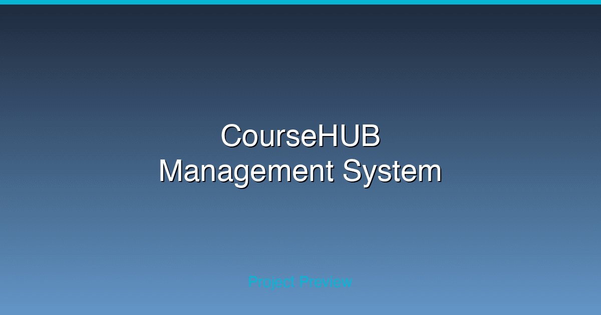 CourseHUB: University Course Management System